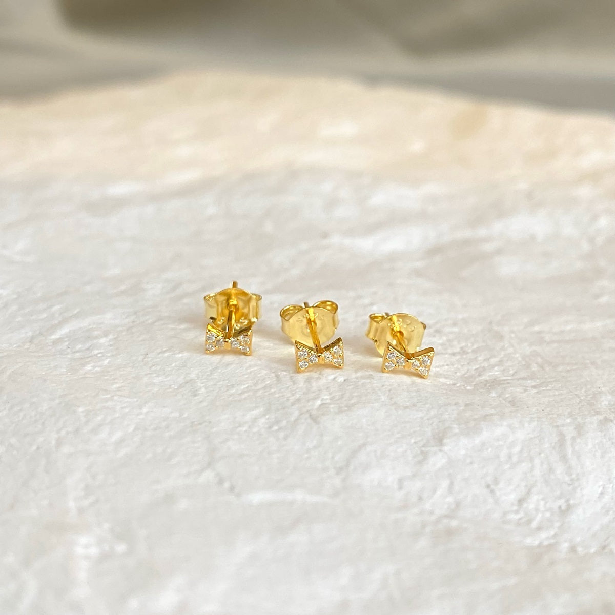 18K gold-plated ear stud set - Ear Stacking Trio 