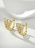 Shiny hoop earrings 925 silver, 18K gold-plated with zirconia