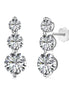Zirconia earrings hanging 925 silver with 3 stones