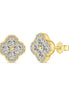 925 Sterling Silver Stud Earrings – 18K Gold Plated in Clover Leaf Design