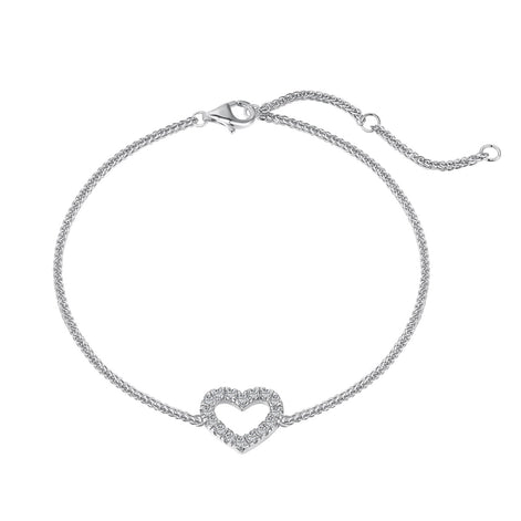 Sterling silver bracelet with zirconia heart 925 silver