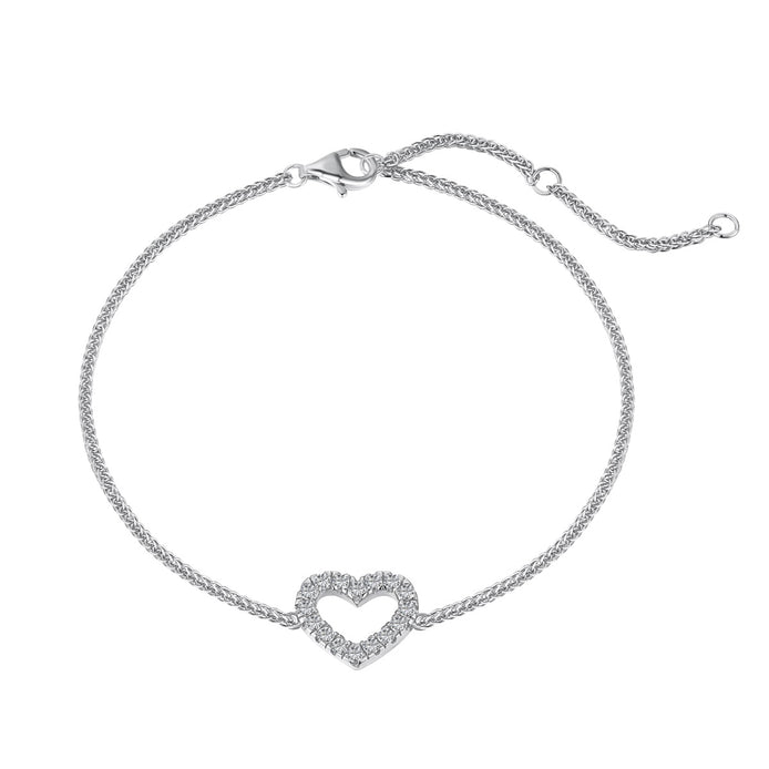 Sterling silver bracelet with zirconia heart 925 silver