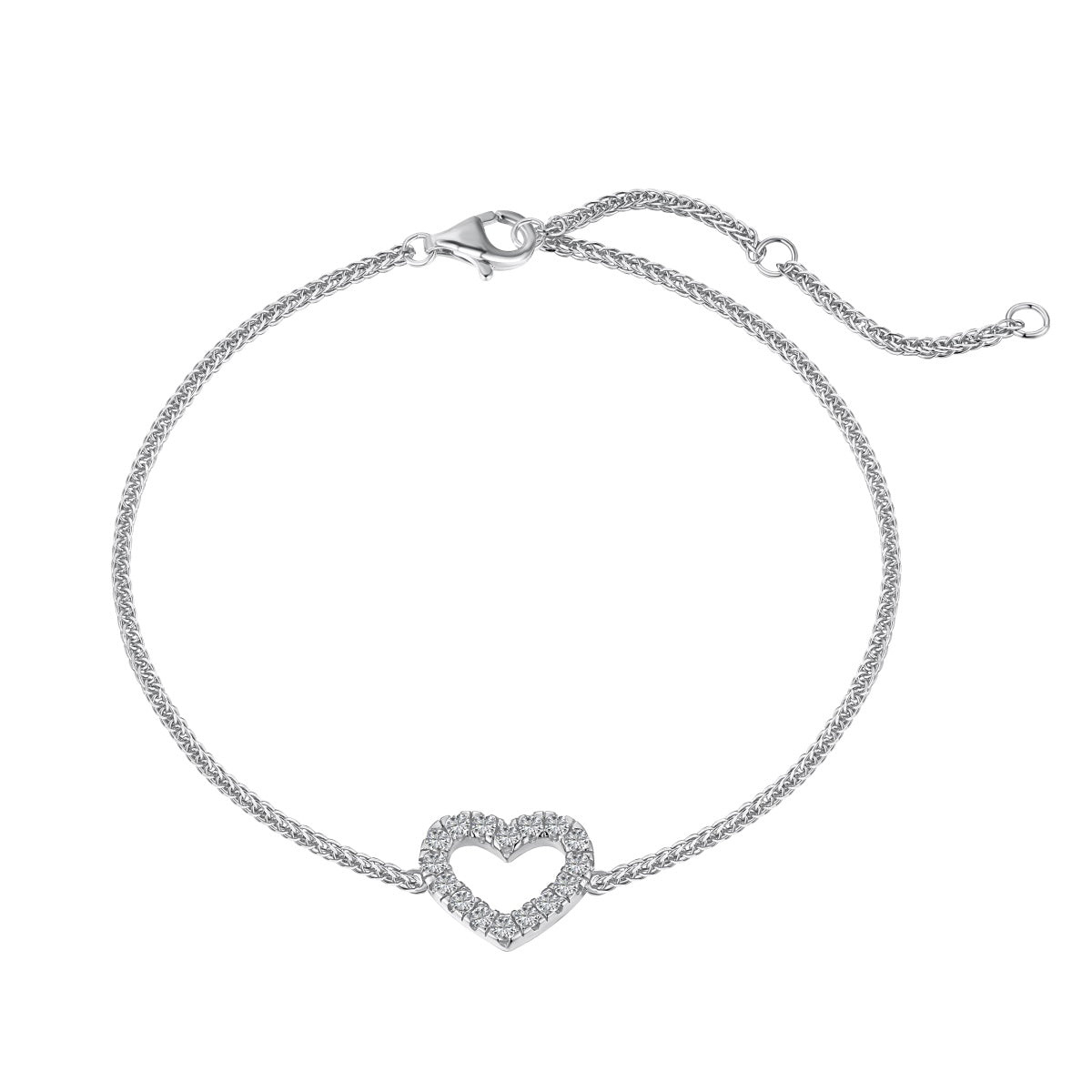 Sterling silver bracelet with zirconia heart 925 silver