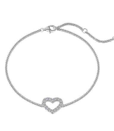 Sterling silver bracelet with zirconia heart 925 silver