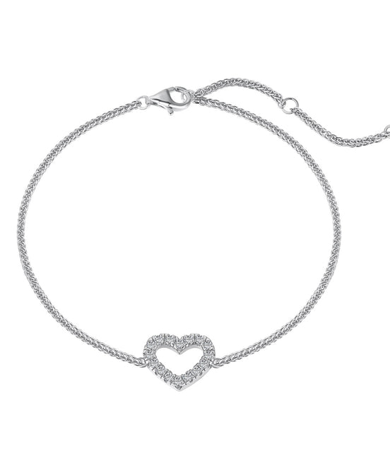 Sterling silver bracelet with zirconia heart 925 silver