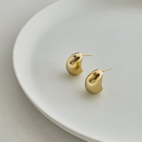 Chunky hoop earrings 18K gold-plated made of 925 silver