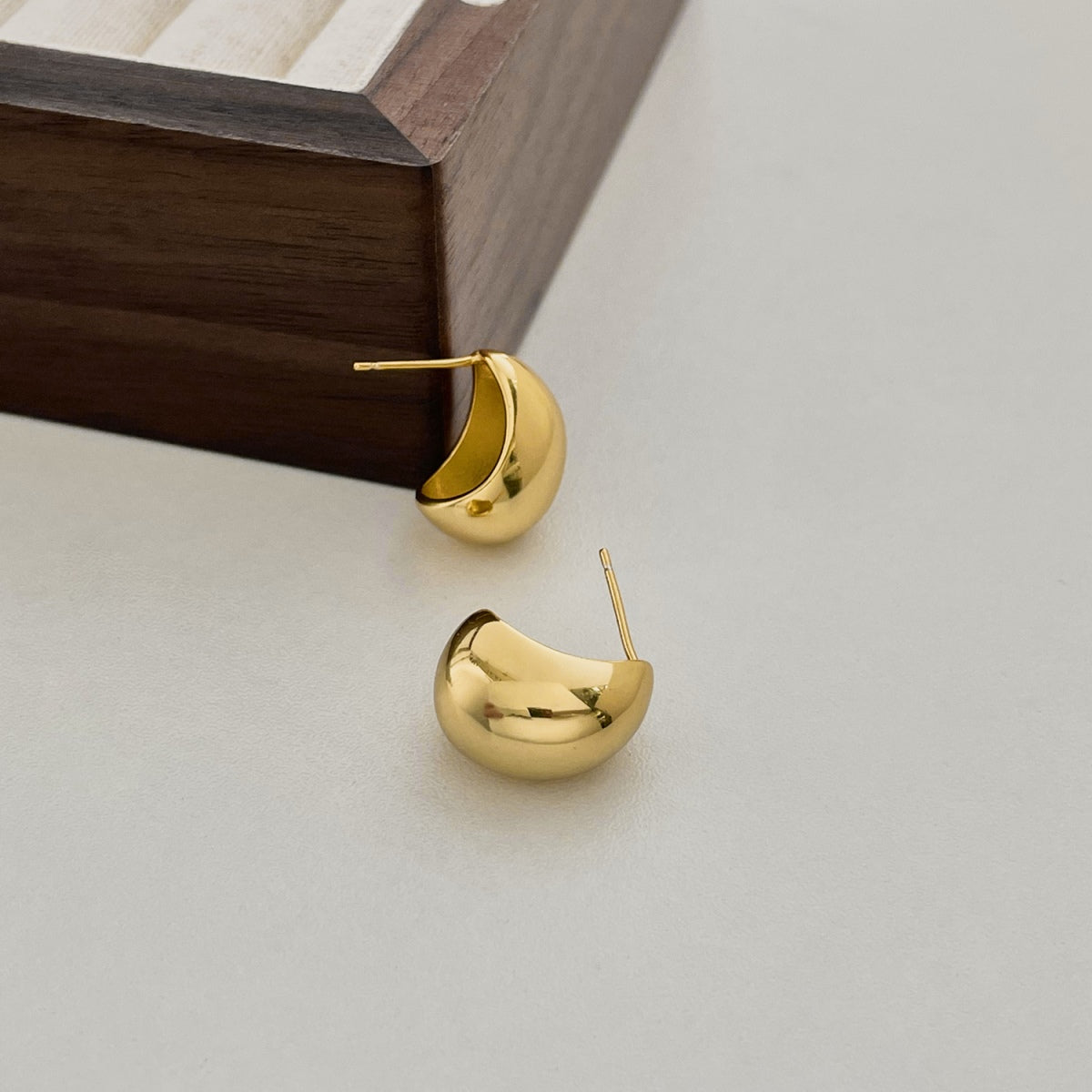 Chunky hoop earrings 18K gold-plated made of 925 silver