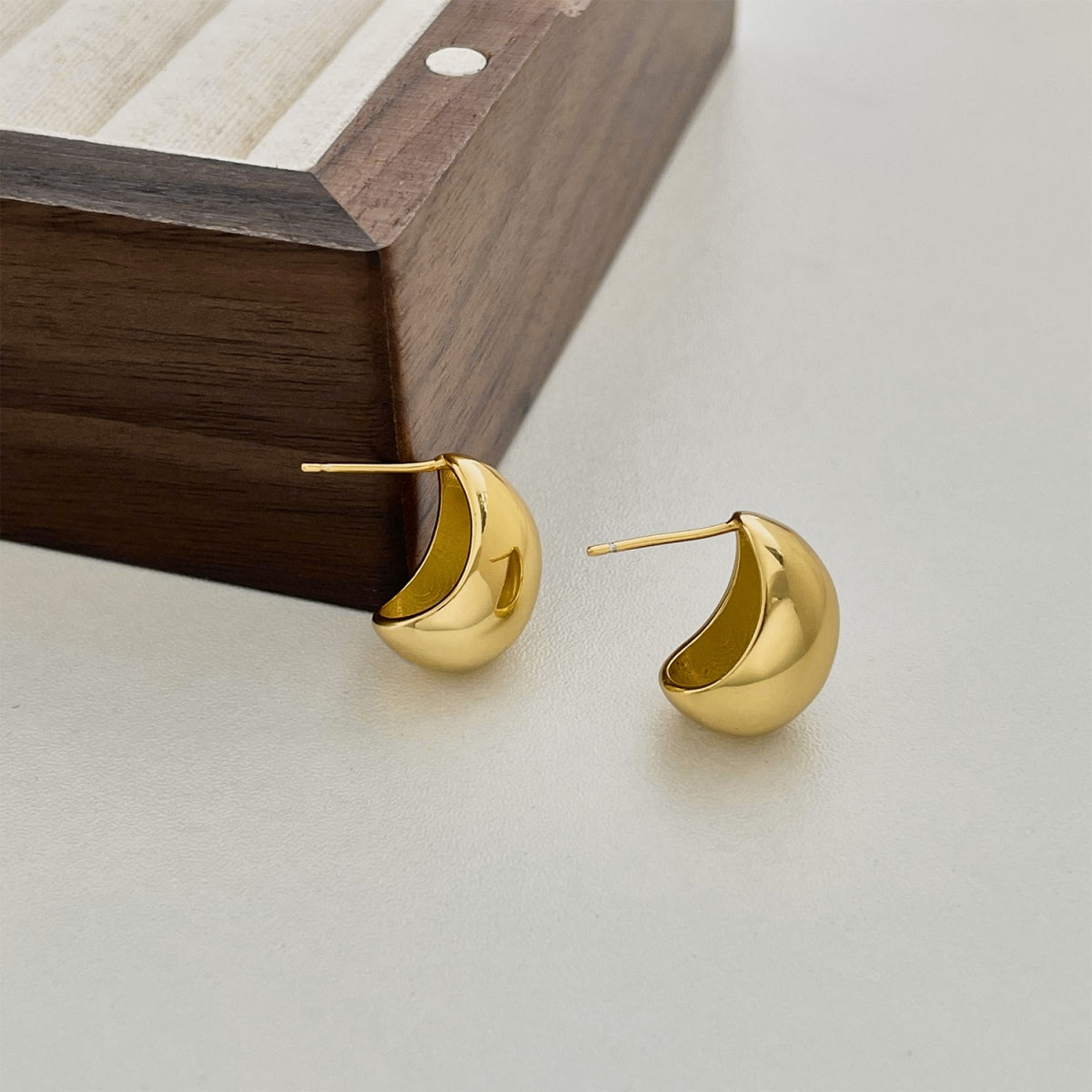 Chunky hoop earrings 18K gold-plated made of 925 silver