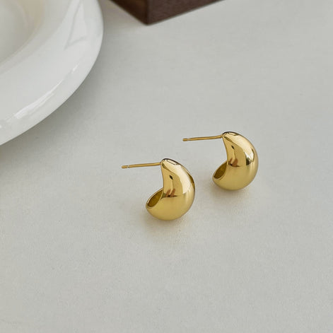 Chunky hoop earrings 18K gold-plated made of 925 silver