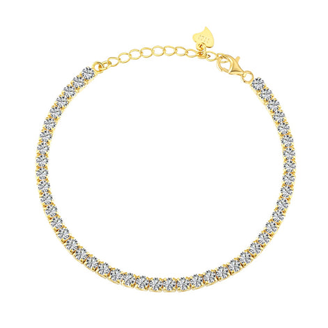 Bracelet made of 925 sterling silver with zirconia stones set all around, 18K gold-plated