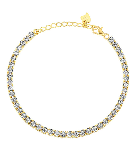 Bracelet made of 925 sterling silver with zirconia stones set all around, 18K gold-plated