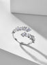 Adjustable 925 silver ring with 12 zirconia stones in unique shapes