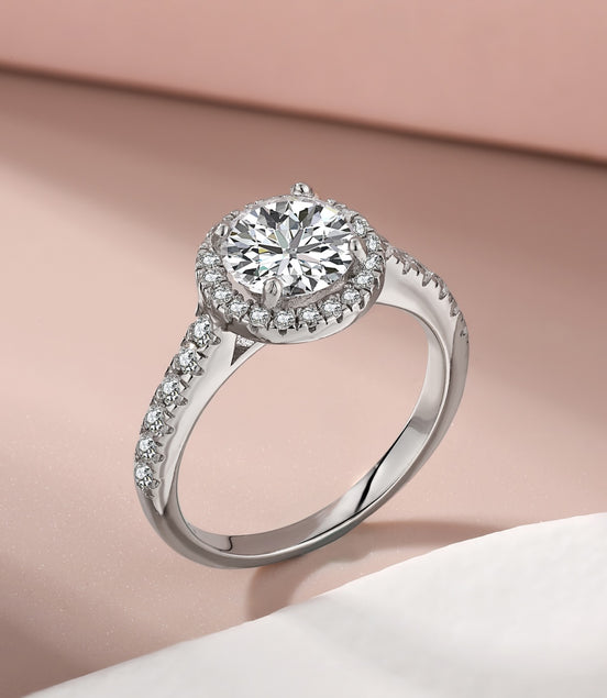 Loviya Silberring mit großem Brillant-Zirkonia Glanz