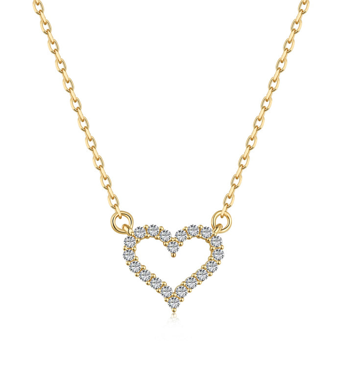 925 Sterling Silver Heart Necklace – Timeless romance with sparkling zirconia