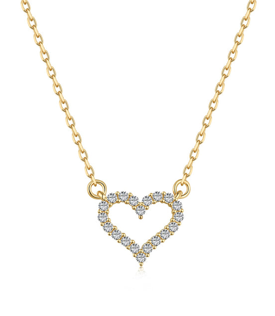 925 Sterling Silver Heart Necklace – Timeless romance with sparkling zirconia
