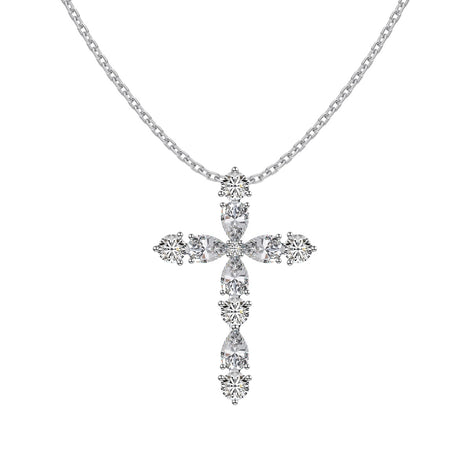 18K gold-plated chain made of 925 sterling silver with a cross pendant made of zirconia
