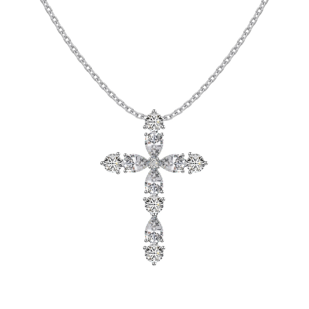 18K gold-plated chain made of 925 sterling silver with a cross pendant made of zirconia