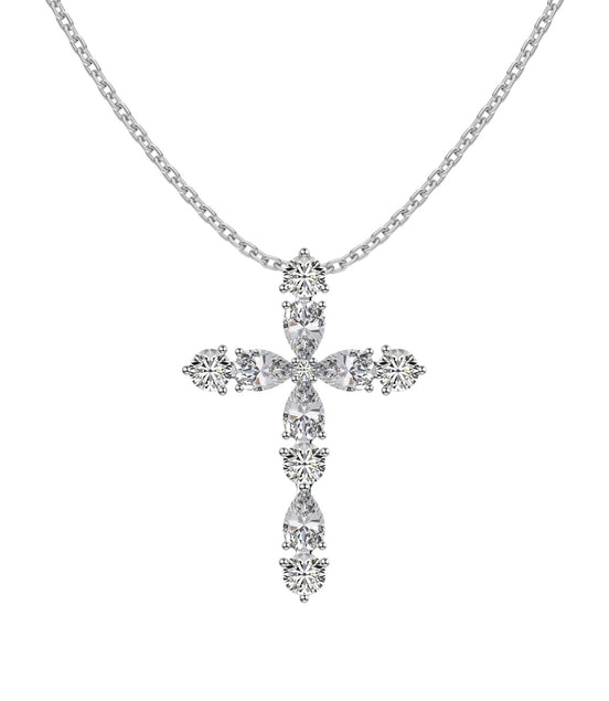 18K gold-plated chain made of 925 sterling silver with a cross pendant made of zirconia