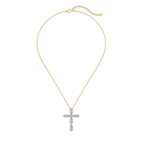 18K gold-plated chain made of 925 sterling silver with a cross pendant made of zirconia