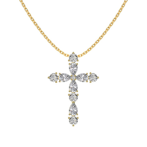 18K gold-plated chain made of 925 sterling silver with a cross pendant made of zirconia