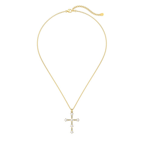 Cross necklace with pearls – 18K gold plating on sterling silver