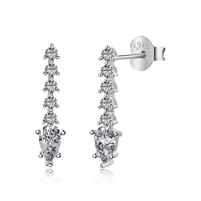 Earrings made of 925 silver gold-plated with zirconia stones