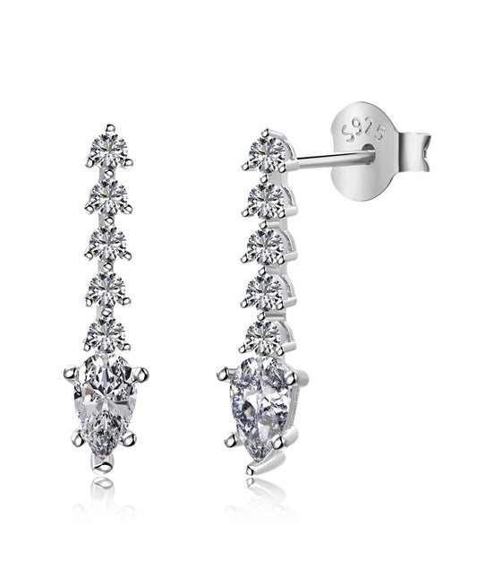 Earrings made of 925 silver gold-plated with zirconia stones