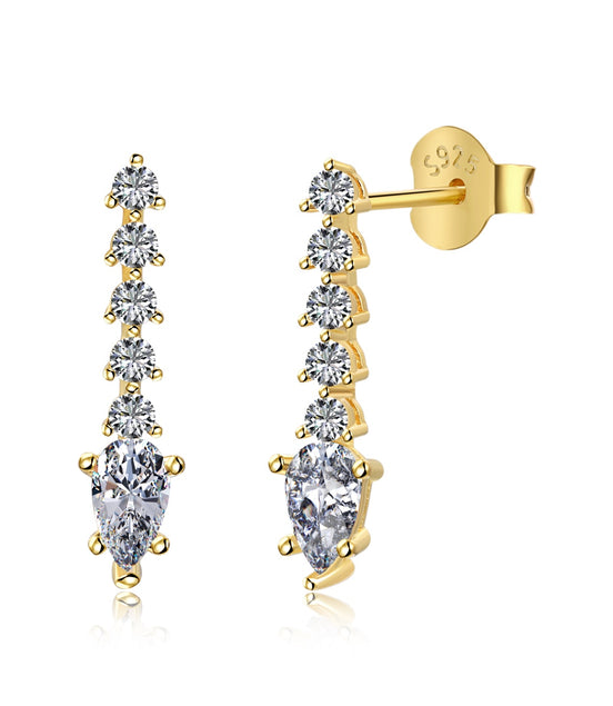 Earrings made of 925 silver gold-plated with zirconia stones