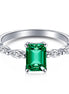 Sterling silver ring with green zirconia stone