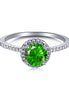 Ring made of 925 Sterling silver with green zirconia &amp; sparkling details