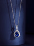 925 Sterling silver necklace with dark blue zirconia – elegance in its deepest form