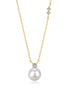 Pearl necklace 925 silver gold-plated zirconia pendant with pearl