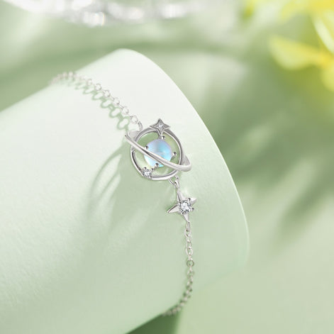 Galaxy Bracelet 925 Silver- Blue Ubiverse Design Adjustable