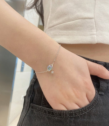 Galaxy Bracelet 925 Silver- Blue Ubiverse Design Adjustable