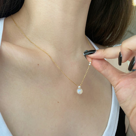 Pearl necklace 925 silver gold-plated zirconia pendant with pearl