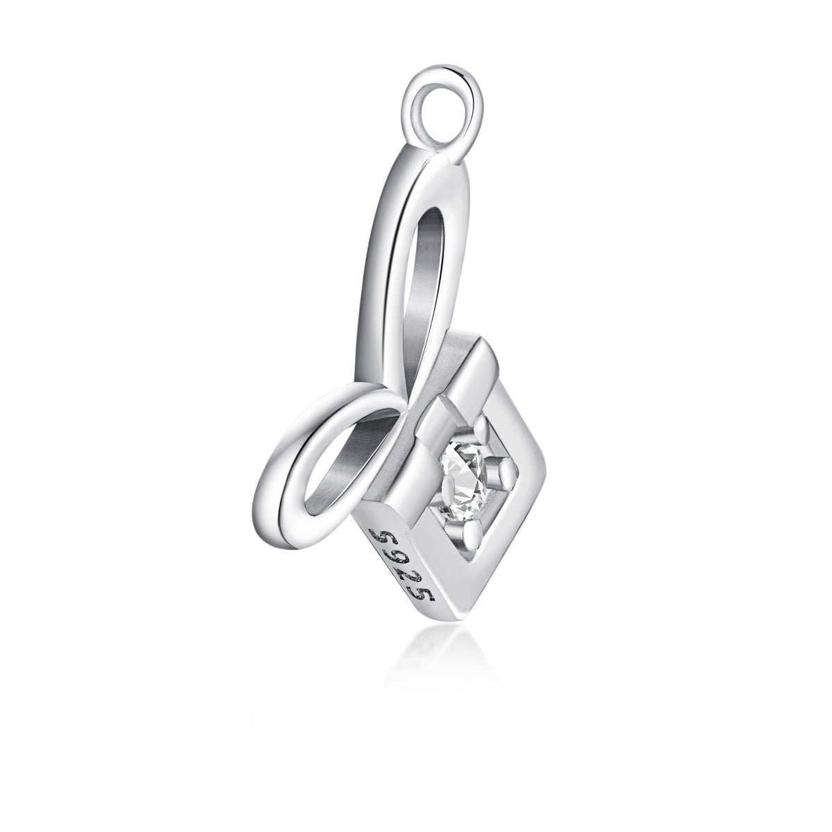 Necklace pendant in gift design made of 925 Sterling silver with round zirconia stone