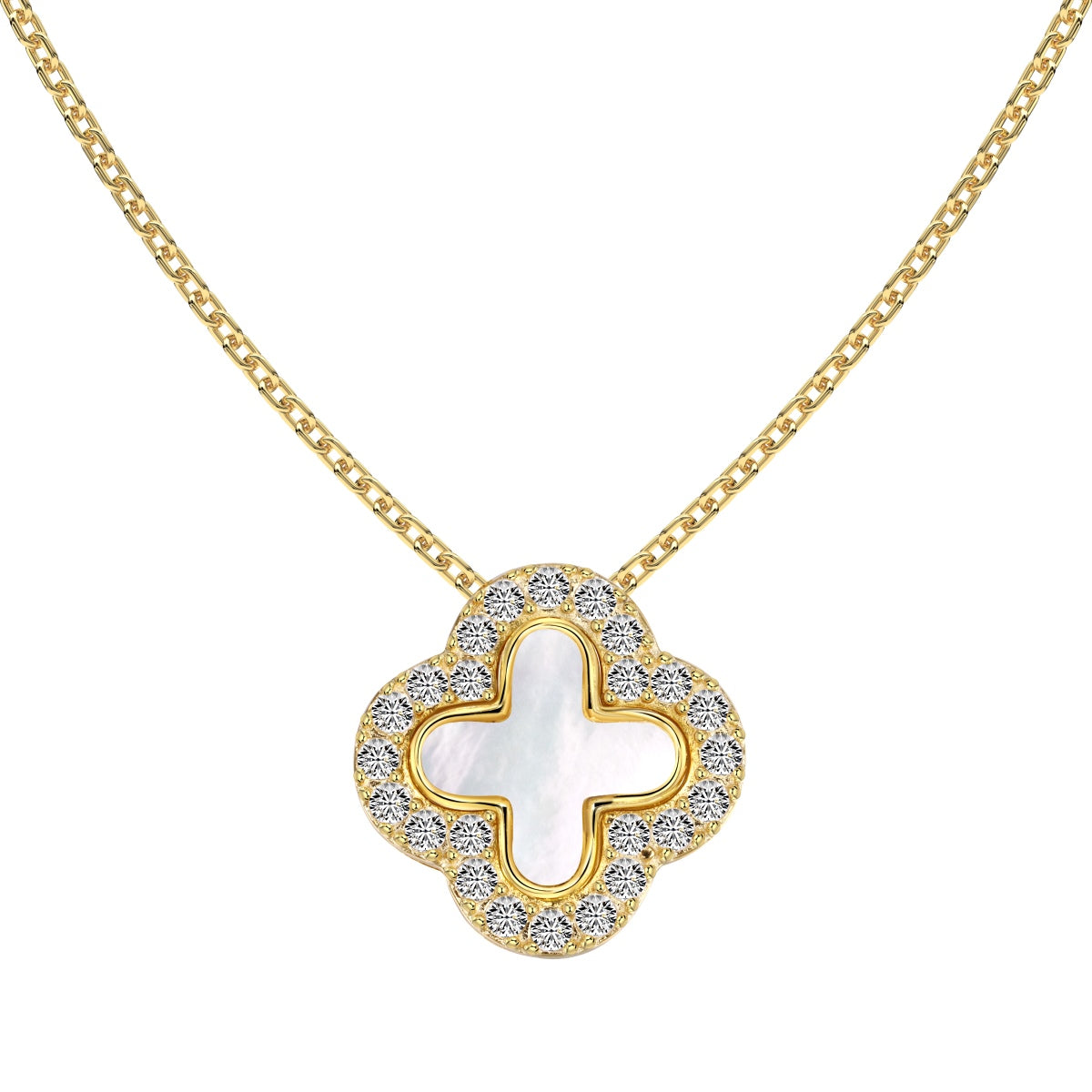 Exclusive 2 in 1 chain 925 silver, 18K gold plated with sparkling zirconia stones