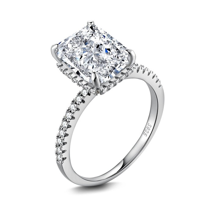 Brilliant solitaire ring with zirconia, 925 silver