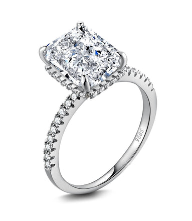 Brilliant solitaire ring with zirconia, 925 silver