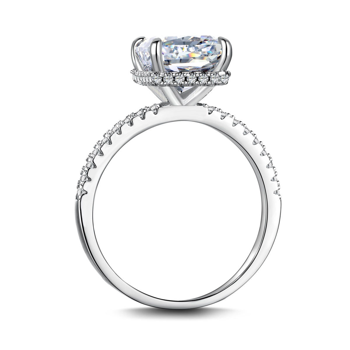 Brilliant solitaire ring with zirconia, 925 silver