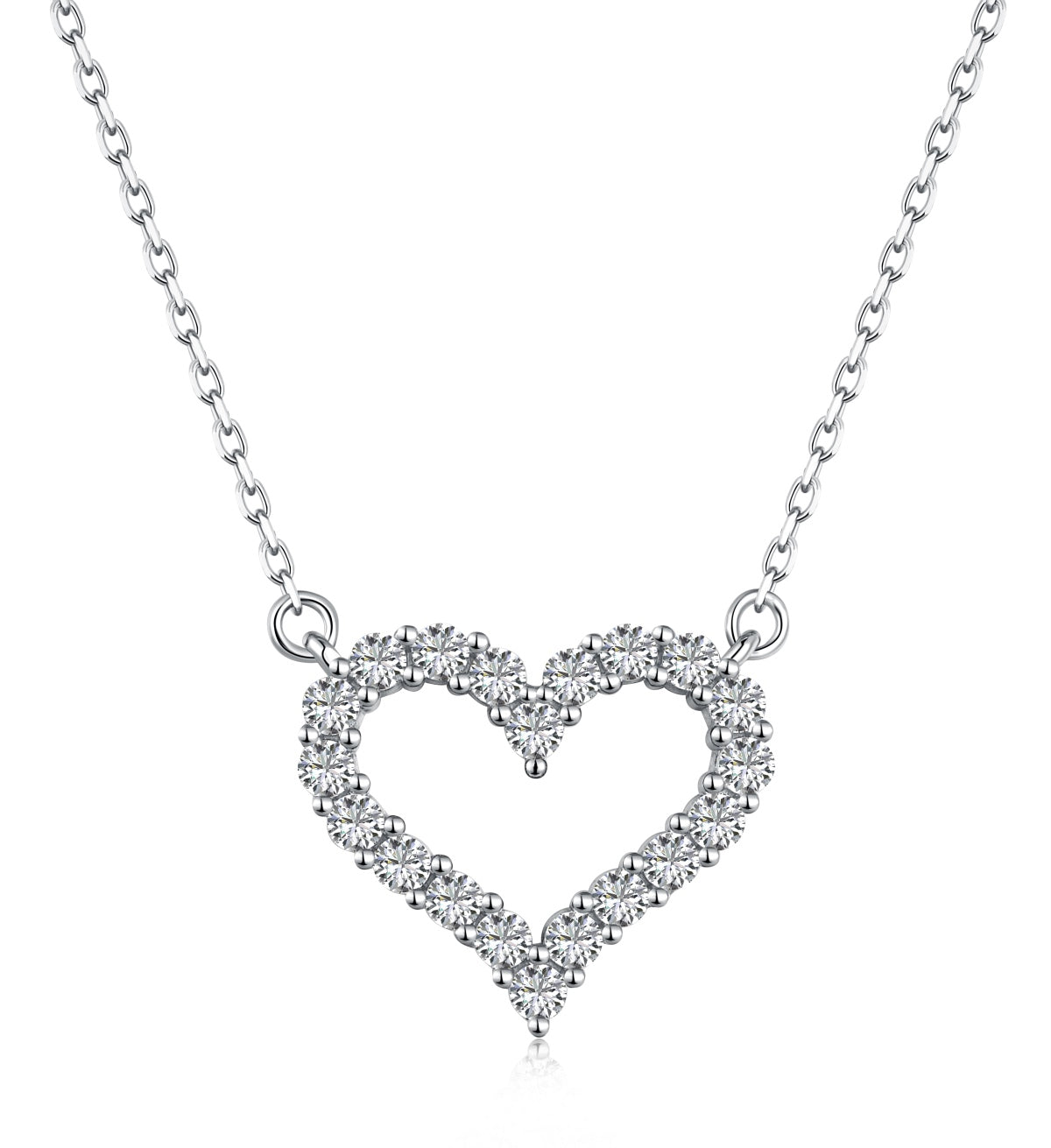 925 Sterling Silver Heart Necklace – Timeless romance with sparkling zirconia
