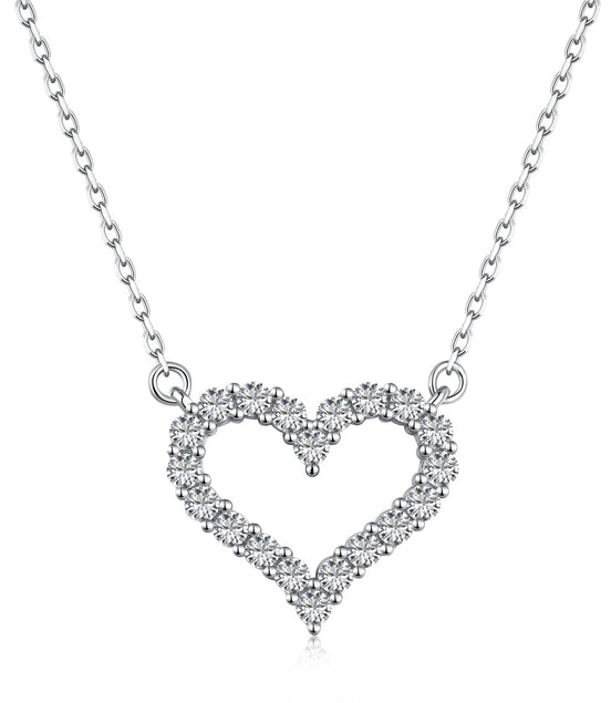 925 Sterling Silver Heart Necklace – Timeless romance with sparkling zirconia