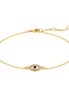 18K gold-plated bracelet made of 925 sterling silver with eye pendant