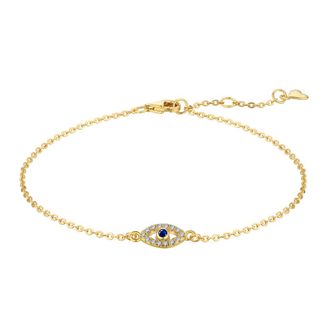 18K gold-plated bracelet made of 925 sterling silver with eye pendant