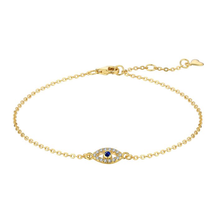 18K gold-plated bracelet made of 925 sterling silver with eye pendant