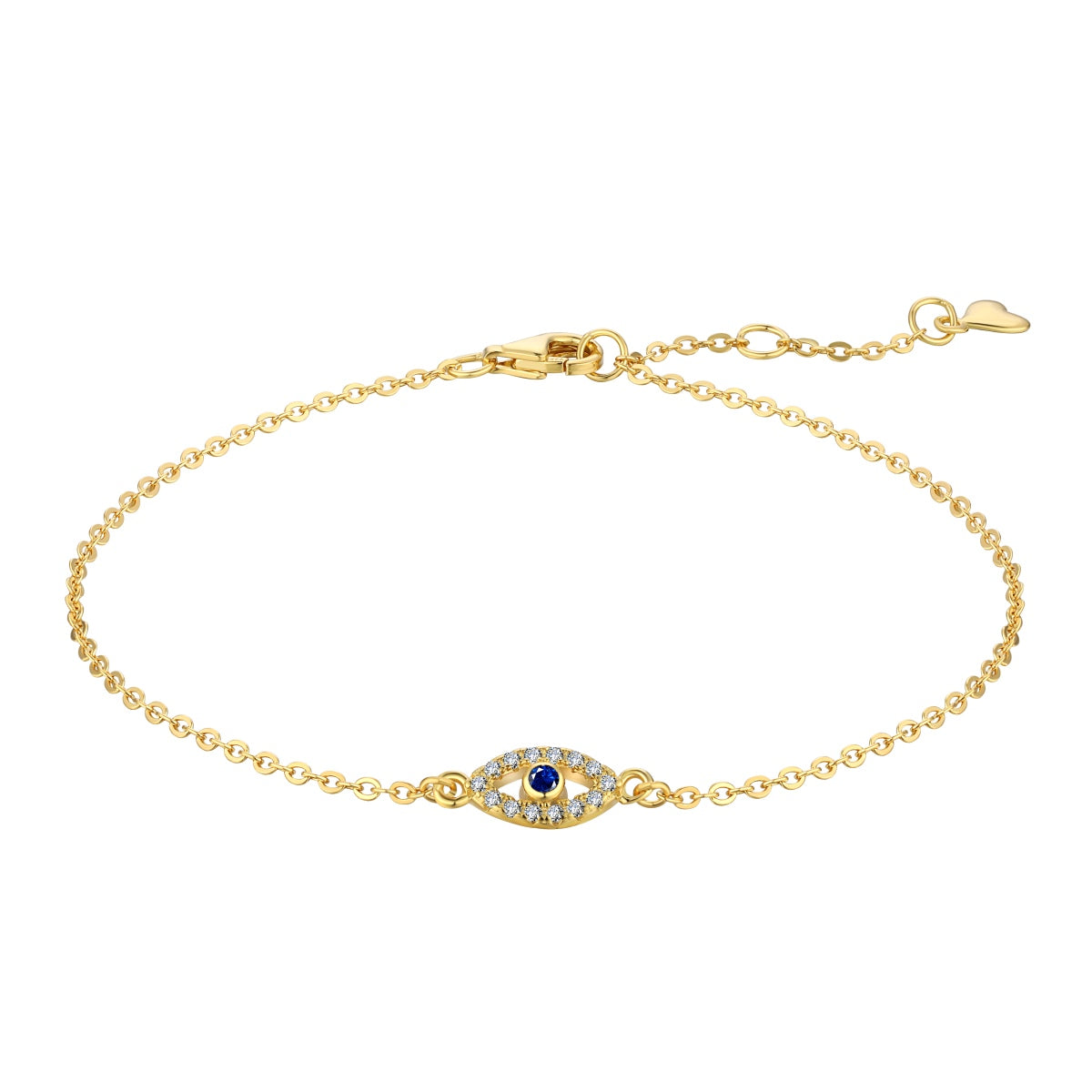 18K gold-plated bracelet made of 925 sterling silver with eye pendant