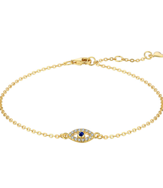 18K gold-plated bracelet made of 925 sterling silver with eye pendant