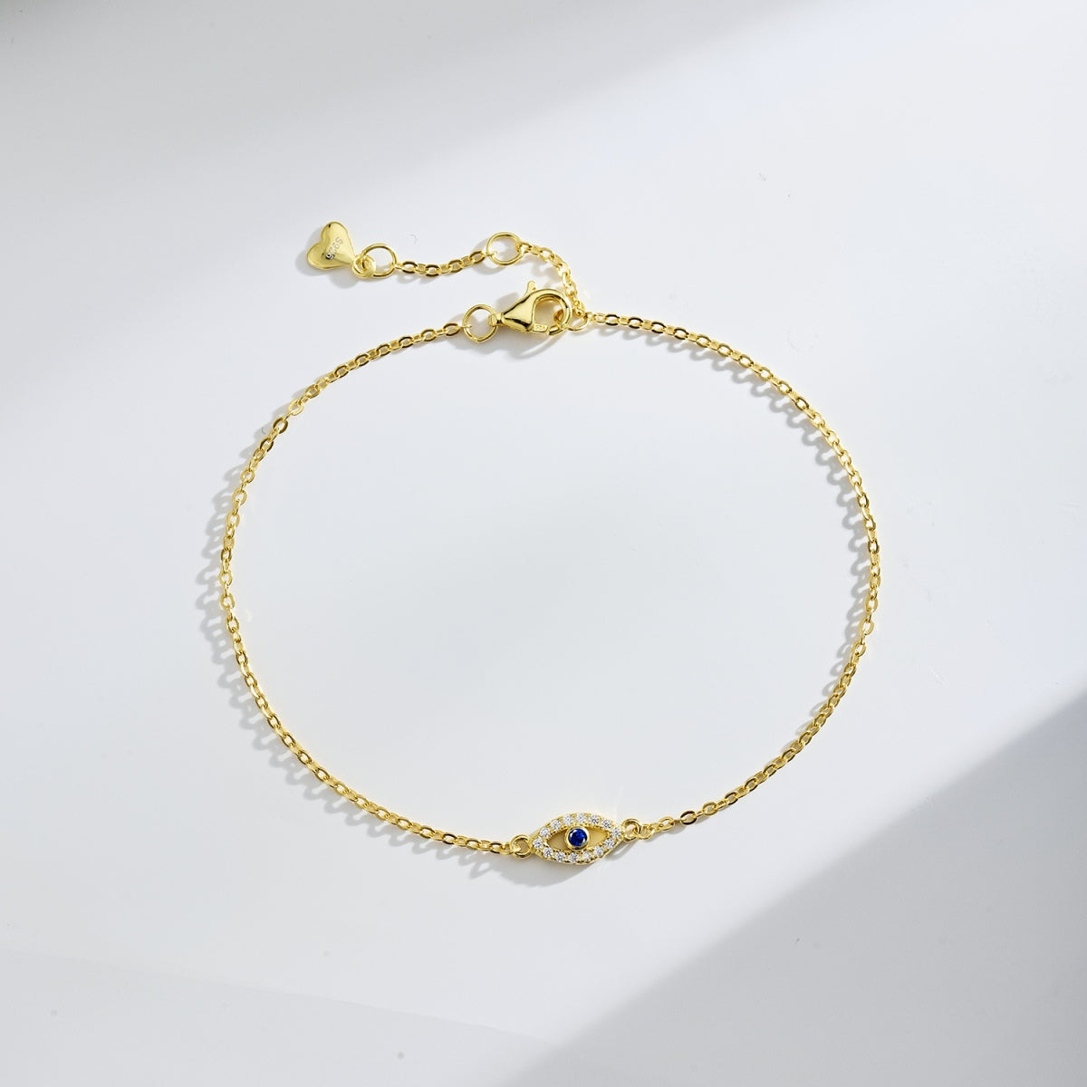 18K gold-plated bracelet made of 925 sterling silver with eye pendant