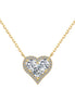 925 Sterling Silver Necklace – 18K gold plated with clear heart zirconia