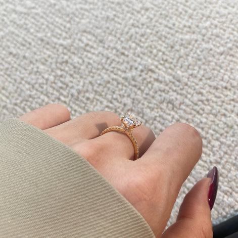 Elegant solitaire ring – 925 silver, 18K gold-plated